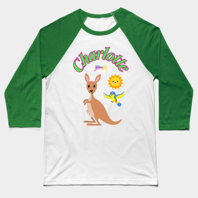 Charlotte baby's name Baseball T-Shirt by TopSea